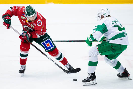 Frölundas Mats Rosseli Olsen och Rögles Samuel Jonsson