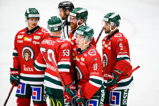 Frölundas Lucas Raymond jublar