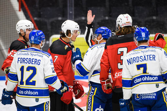 Malmö Redhawks Oliver Lauridsen och Leksands Jon Knuts