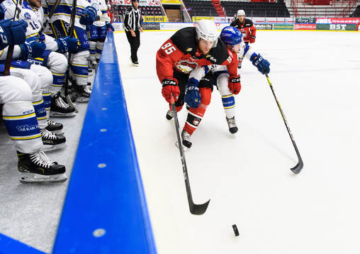 Malmö Redhawks Carl Persson och Leksands August Berg