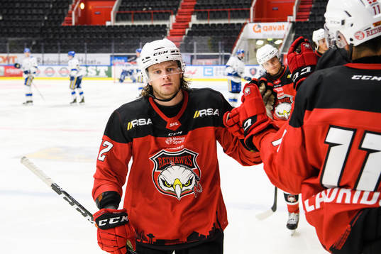 Malmö Redhawks Nicolai Meyer jublar