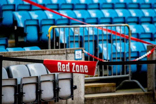 Marker for a red zone in accordance with the UEFA Return to