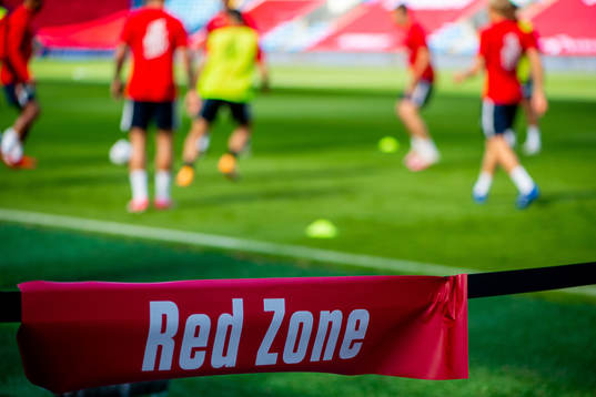 Marker for a red zone in accordance with the UEFA Return to
