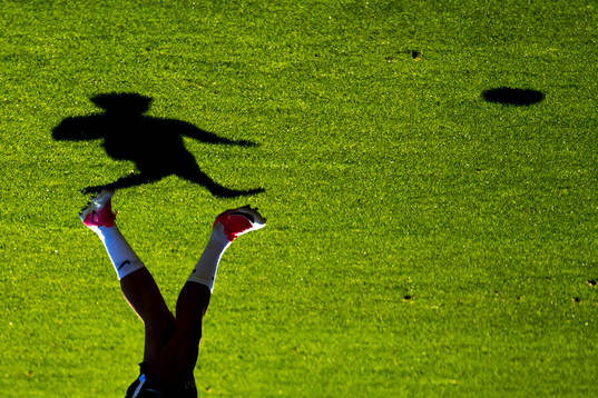 The shadow of Mathias Normann of the Norwegian national