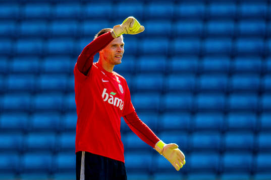 Goalkeeper Rune Almenning Jarstein of the Norwegian