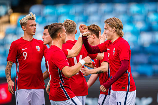 Jens Petter Hauge of Norway celebrates