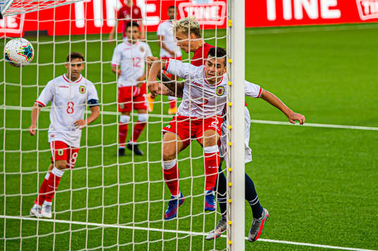 Birk Risa of Norway scores the 4-0 goal