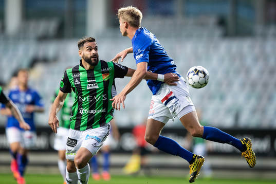 GAIS Mervan Celik och Trelleborgs Niklas Vesterlund