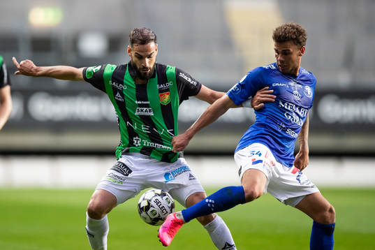 GAIS Mervan Celik och Trelleborgs Herman Hallberg