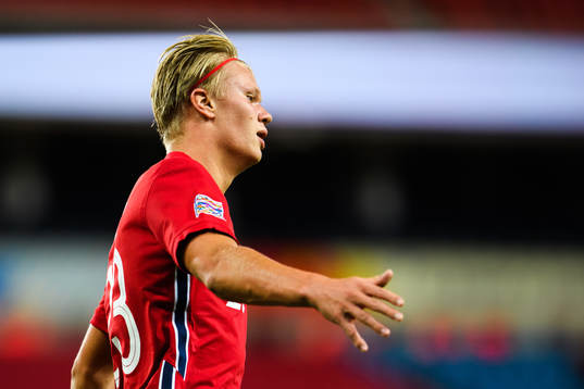 Erling Braut Haaland of Norway celebrates the 1-2 goal