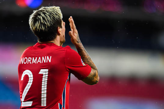Mathias Normann of Norway reacts