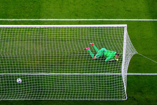 Goalkeeper Rune Almenning Jarstein of Norway looks dejected