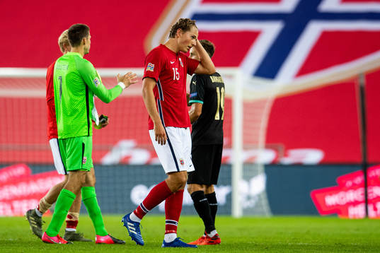 Sander Berge of Norway looks dejected