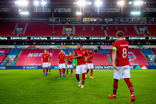 Omar Elabdellaoui and Stefan Johansen of Norway