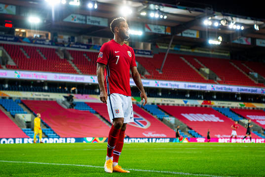 Joshua King of Norway looks dejected