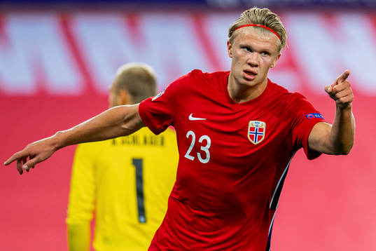 Erling Braut Haaland of Norway celebrates