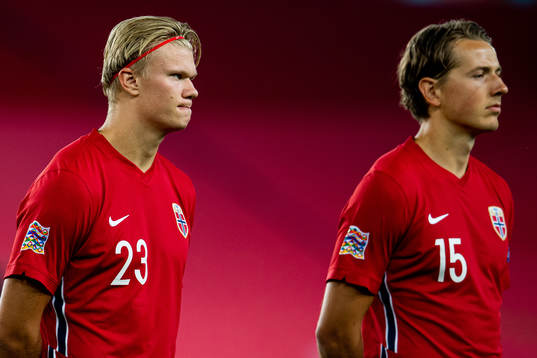 Erling Braut Haaland and Sander Berge of Norway