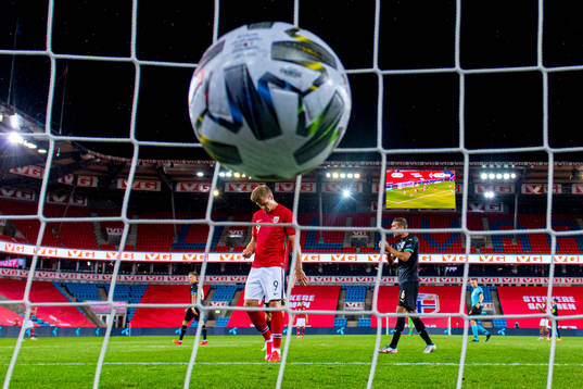 Alexander Sørloth of Norway looks dejected