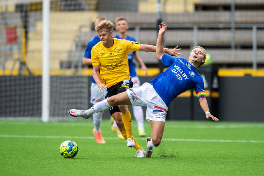 Elfsborgs Kevin Holmén och Trelleborgs Jonathan Jacobsson
