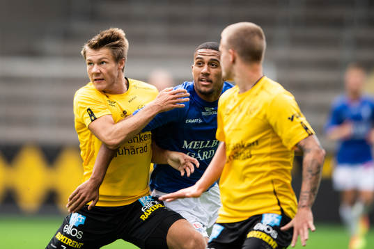 Elfsborgs Gustav Broman och Trelleborgs Gabriel Johnson