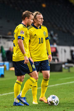 Pierre Bengtsson and Emil Forsberg of Sweden