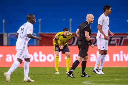 Marcus Berg of Sweden in pain