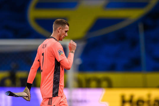 Goalkeeper Robin Olsen of Sweden looks dejected