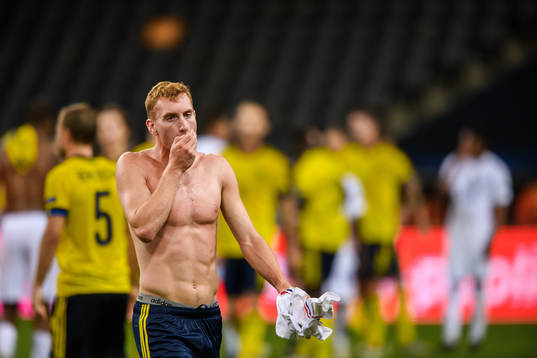 Dejan Kulusevski of Sweden looks dejected