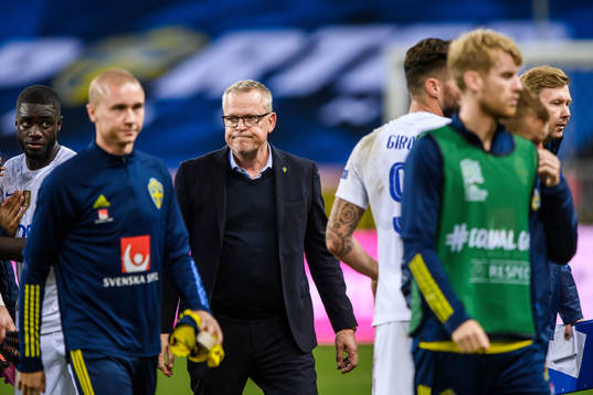 Head coach Janne Andersson of Sweden looks dejected