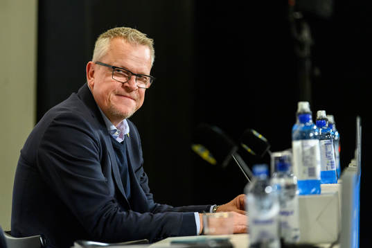 Head coach Janne Andersson of Sweden at a press conference