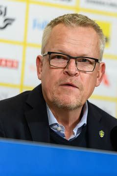 Head coach Janne Andersson of Sweden at a press conference