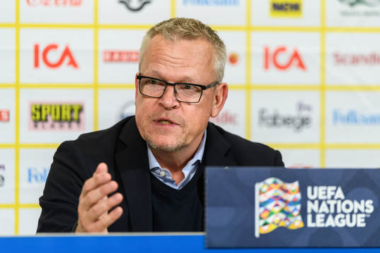 Head coach Janne Andersson of Sweden at a press conference