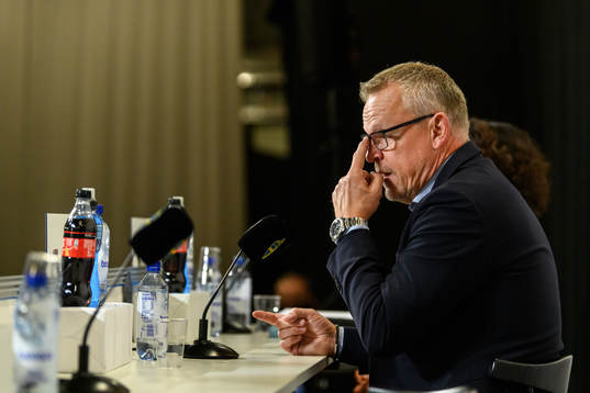 Head coach Janne Andersson of Sweden at a press conference