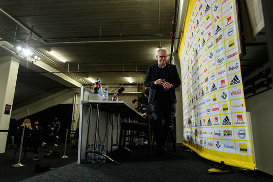 Head coach Janne Andersson of Sweden at a press conference