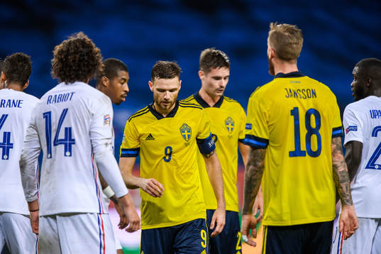 Marcus Berg, Victor Nilsson Lindelöf and Pontus Jansson of
