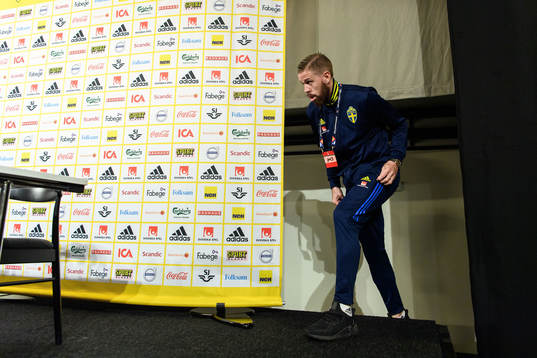 Pontus Jansson of Sweden at a press conference