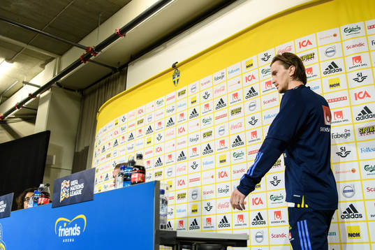 Kristoffer Olsson of Sweden at a press conference