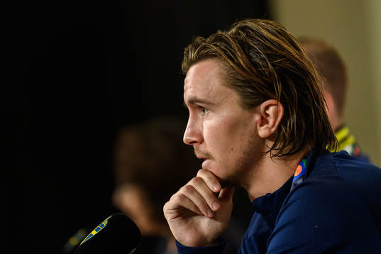 Kristoffer Olsson of Sweden at a press conference