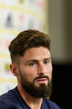 Olivier Giroud of France at a press conference
