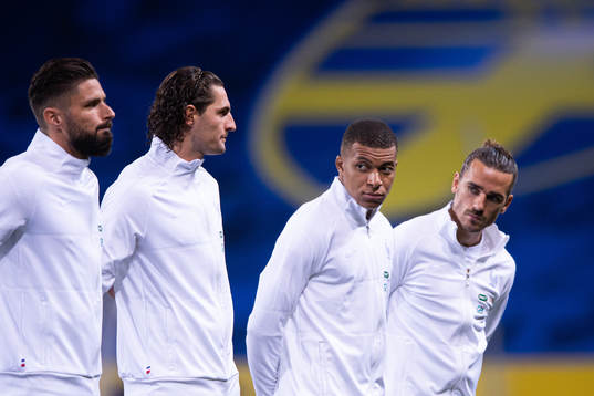 Olivier Giroud, Adrien Rabiot, Kylian Mbappé and Antoine