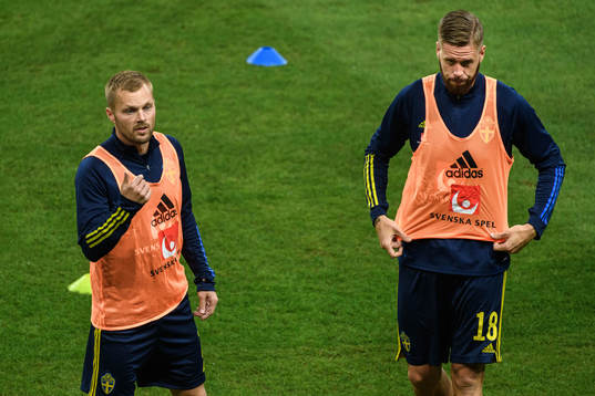 Sebastian Larsson and Pontus Jansson of Sweden