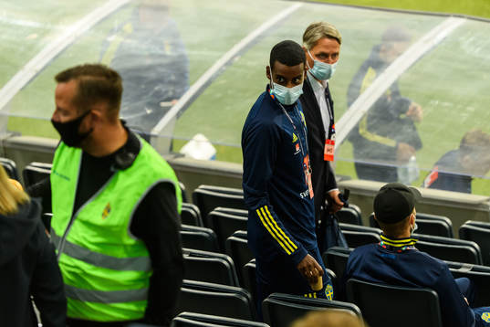Alexander Isak of Sweden in the stands