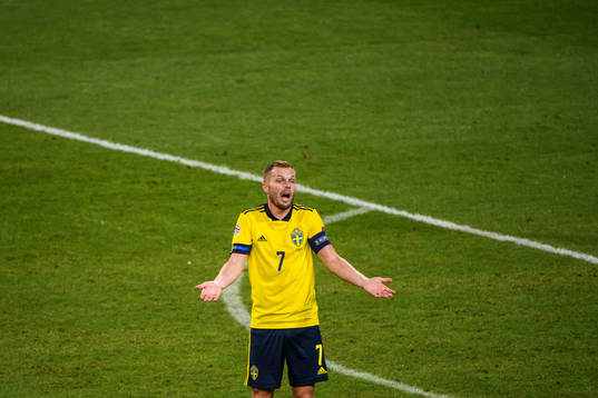 Sebastian Larsson of Sweden reacts