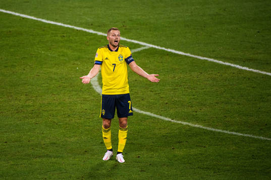 Sebastian Larsson of Sweden reacts