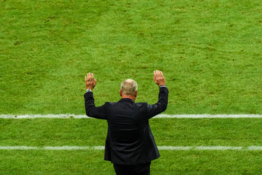 Head coach Janne Andersson of Sweden reacts