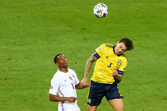 Anthony Martial of France and Victor Nilsson Lindelöf of