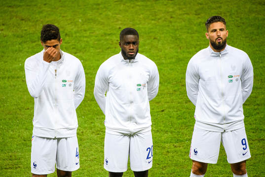 Raphaël Varane , Dayot Upamecano and Olivier Giroud of