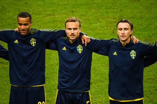 Robin Quaison , Pierre Bengtsson and Kristoffer Olsson of