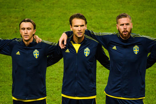 Kristoffer Olsson , Albin Ekdal and Pontus Jansson of Sweden