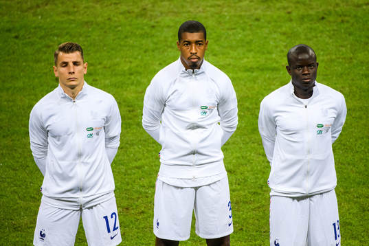 Lucas Digne , Presnel Kimpembe and N'Golo Kanté of France